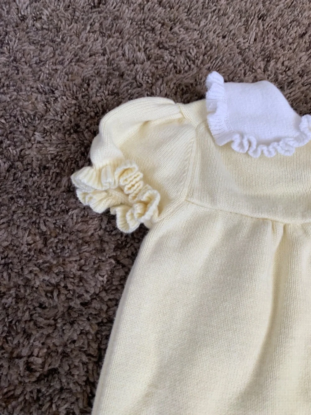 Janie and Jack Bubble Romper 6-12m Ruffle Embroidered Duck Bunny Collar Outfit